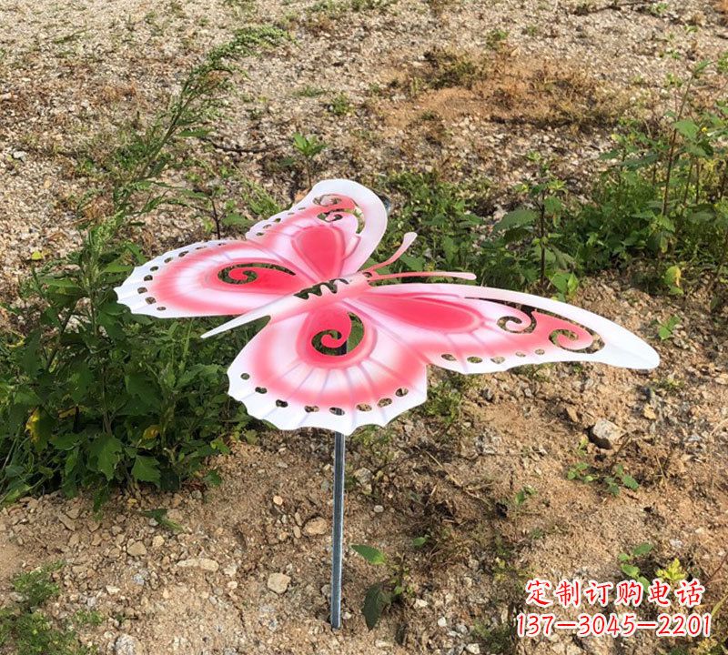 黄冈粉红色不锈钢蝴蝶雕塑