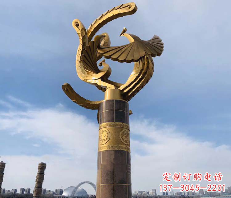 黄冈凤凰华表铜雕——精美绝伦的艺术品