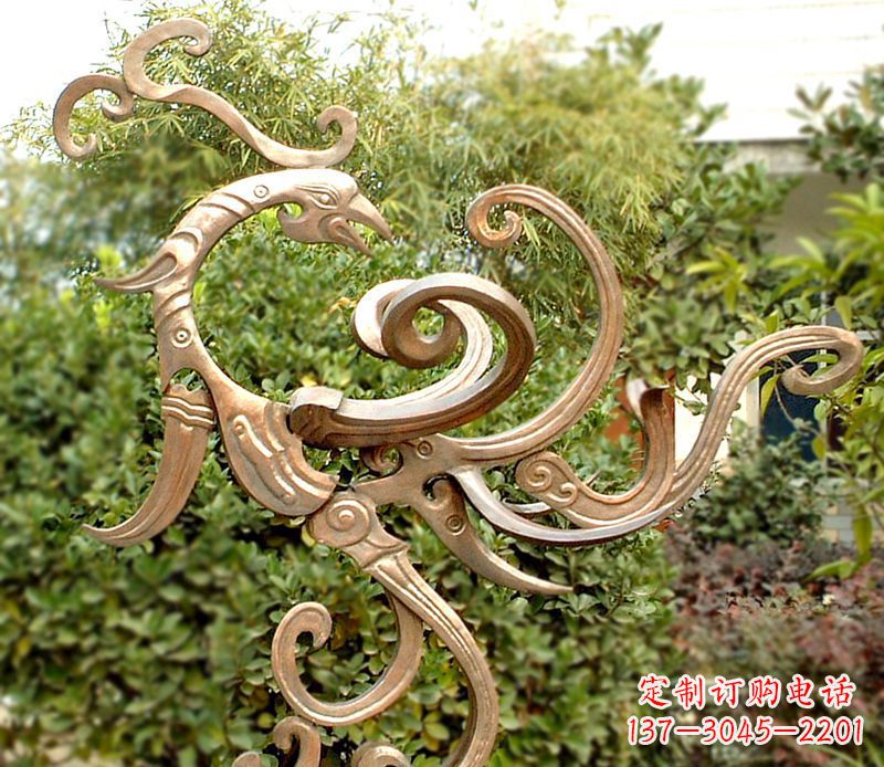 黄冈凤凰铜雕