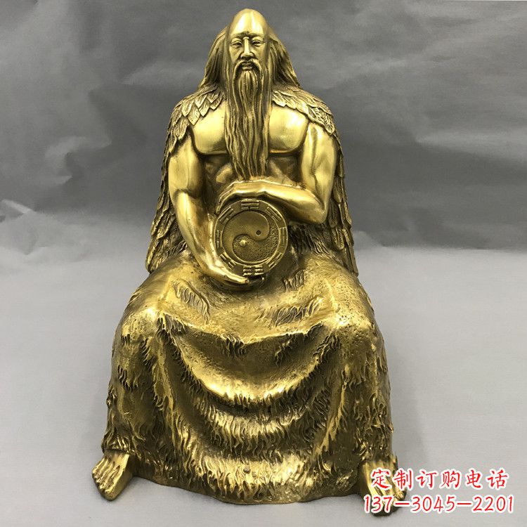 黄冈伏羲铜雕塑-中华民族上古神话人物雕像