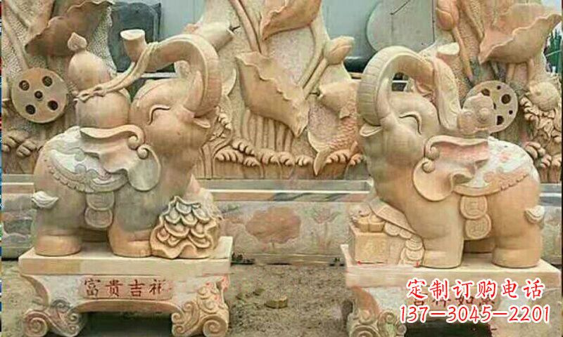 黄冈祥和典雅 富贵吉祥大象石雕
