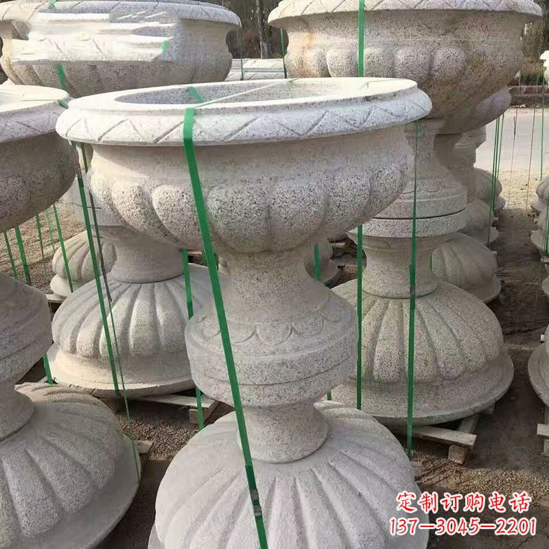 黄冈高墩砂岩石雕刻花盆精致技艺打造传统文化风韵