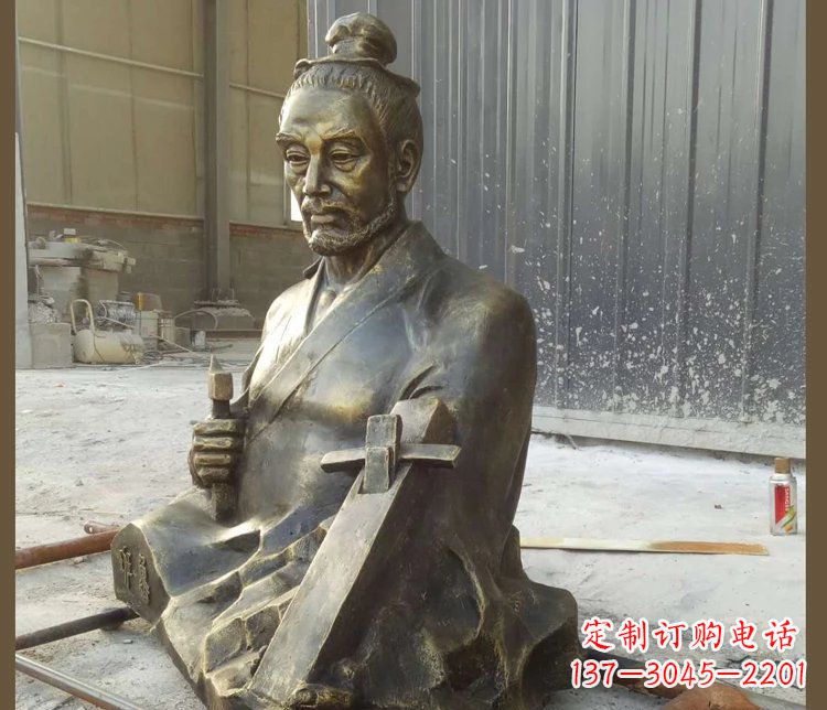 黄冈青铜鲁班雕塑,赞颂传统工匠精湛技艺