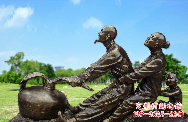 黄冈和谐之美,铜雕萝卜雕塑