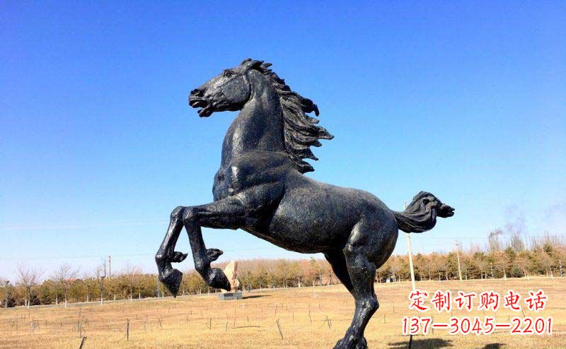 黄冈公园奔马动物铜雕 (2)