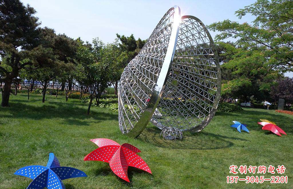 黄冈精美不锈钢贝壳海星景观雕塑