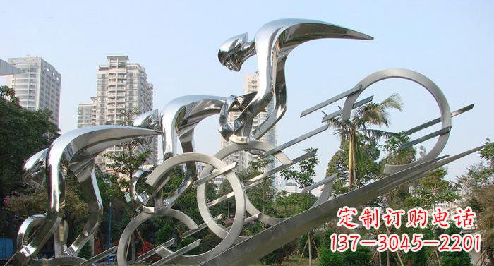 黄冈不锈钢自行车抽象雕塑