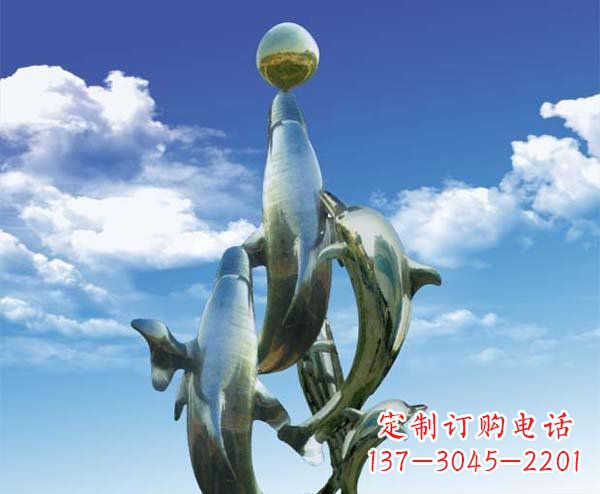 黄冈有定制|不锈钢|大型海豚雕塑