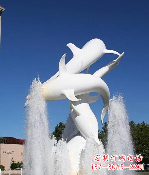 黄冈完美纪念,精致的不锈钢海豚雕塑