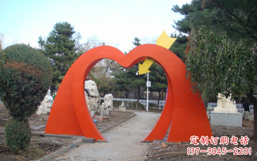 黄冈高雅大气的不锈钢拱门雕塑