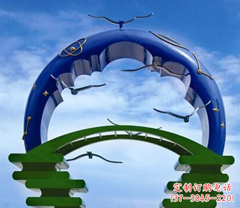 黄冈不锈钢帝王拱景观雕塑
