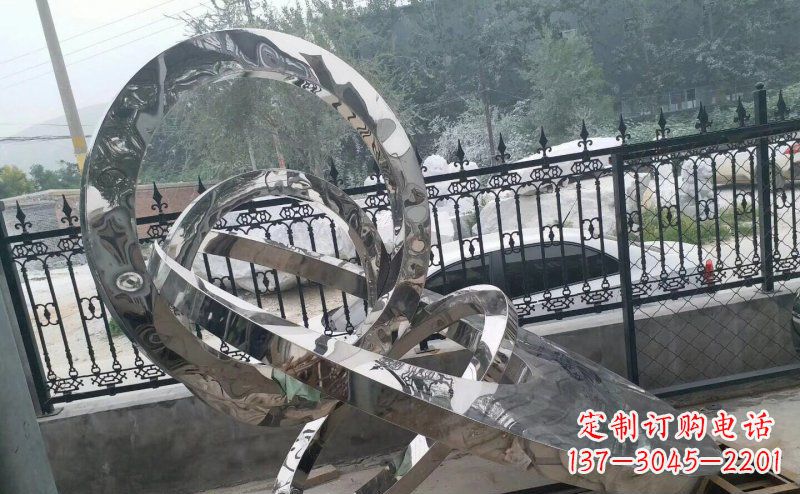 黄冈公园拼接圆环景观不锈钢雕塑