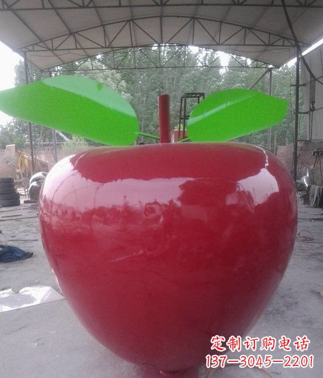 黄冈黑凤凰不锈钢苹果景观雕塑