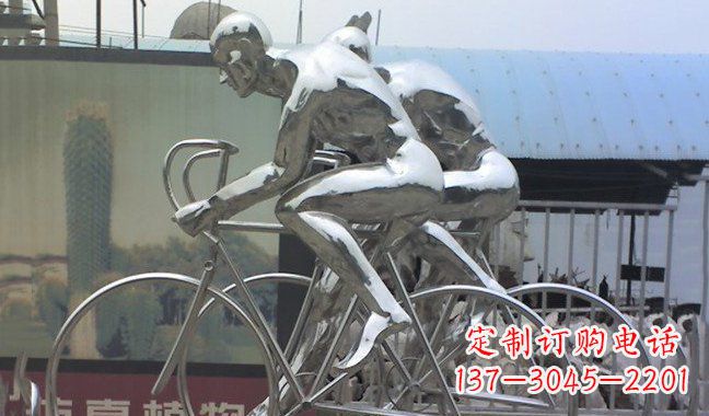 黄冈不锈钢骑行自行车雕塑