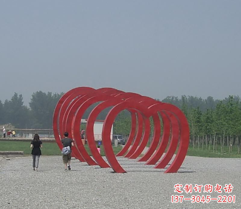 黄冈不锈钢心形拱门雕塑