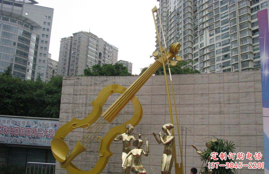 黄冈不锈钢演奏大提琴雕塑