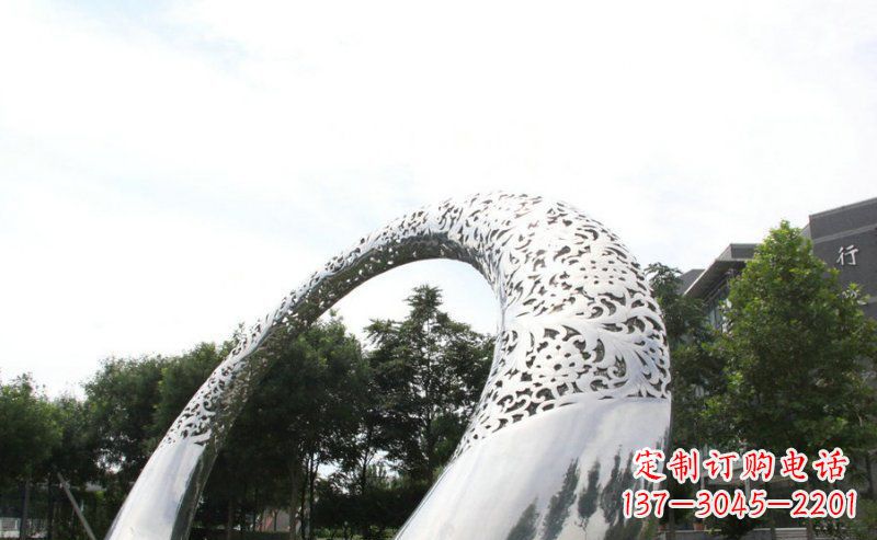 黄冈优雅定制不锈钢圆形拱门雕塑
