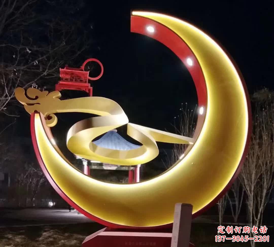 黄冈精致不锈钢月亮雕塑
