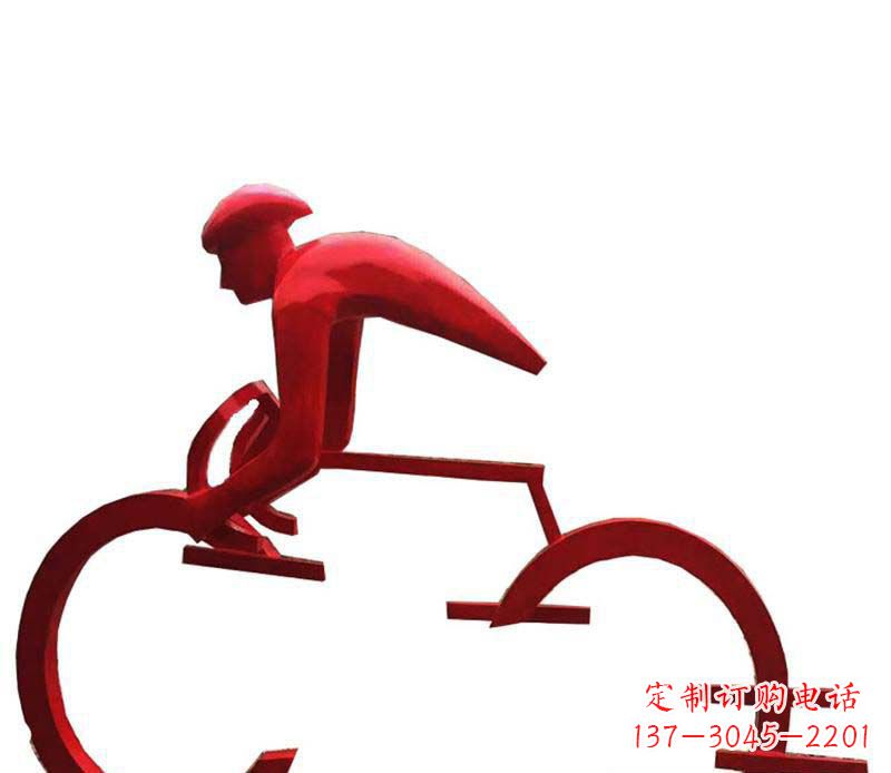 黄冈公园不锈钢运动自行车景观雕塑