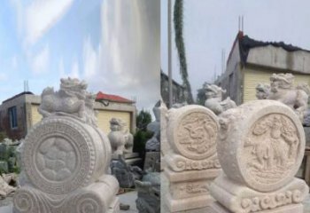 黄冈仿古抱鼓石镇宅石门墩 (2)