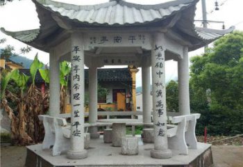 黄冈仿古凉亭大理石-小区庭院石雕亭子
