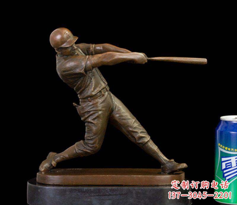 黄冈风采动人的人物铜雕棒球雕塑