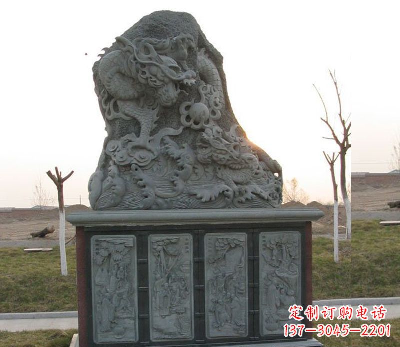 黄冈精美的大理石龙雕塑