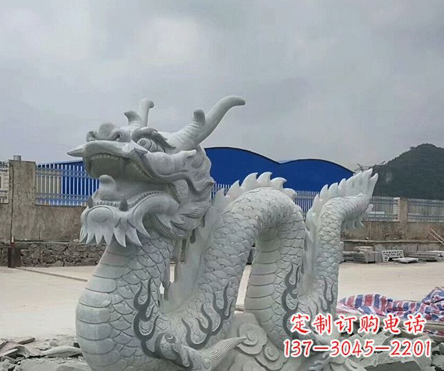 黄冈大理石生肖龙景观石雕
