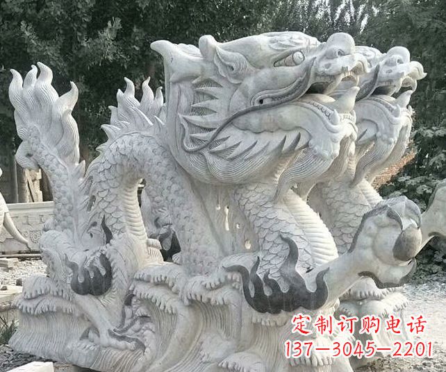 黄冈优雅古典大理石生肖龙雕塑