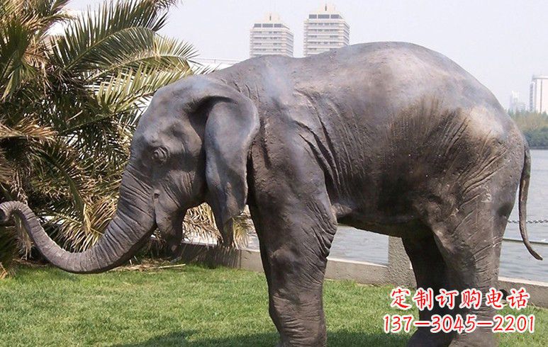 黄冈公园大象铜雕塑