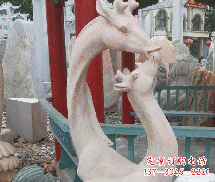 黄冈中领雕塑-母子鹿动物石雕