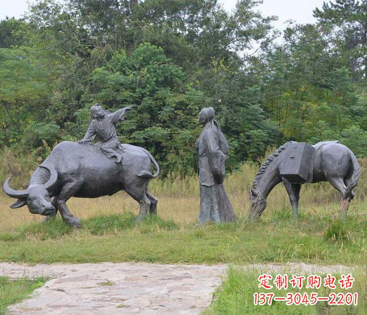 黄冈杜牧小品铜雕精致雕刻，传递出朴实之美