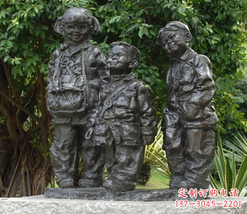 黄冈中领雕塑可爱儿童铜雕欣赏