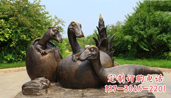 黄冈公园仿真恐龙铜雕