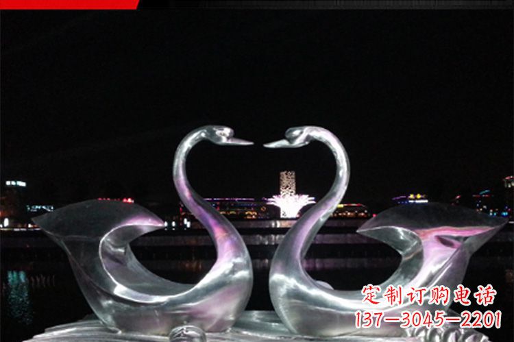黄冈中领雕塑定制不锈钢仙鹤雕塑