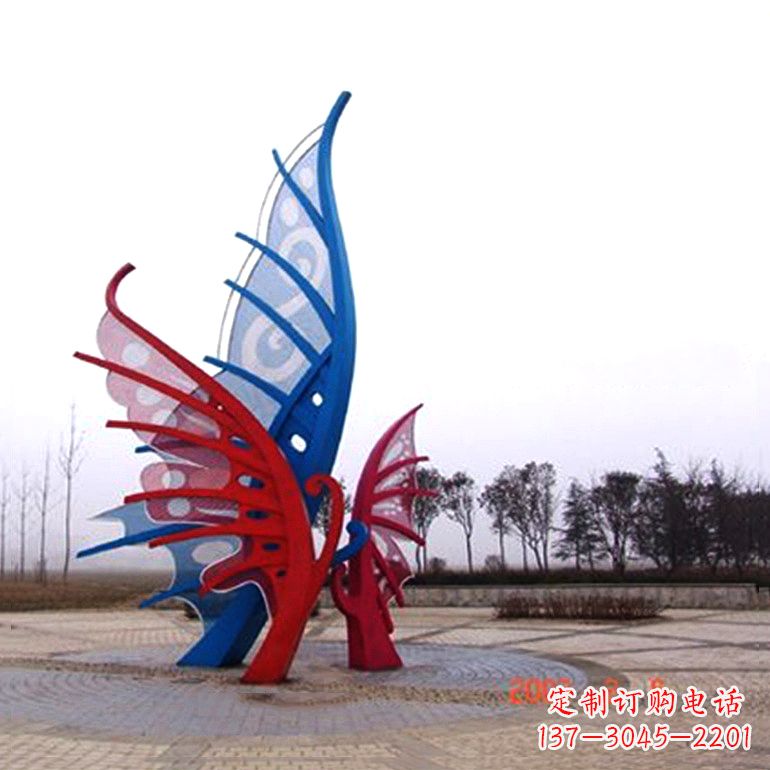 黄冈精美蝴蝶不锈钢景观雕塑