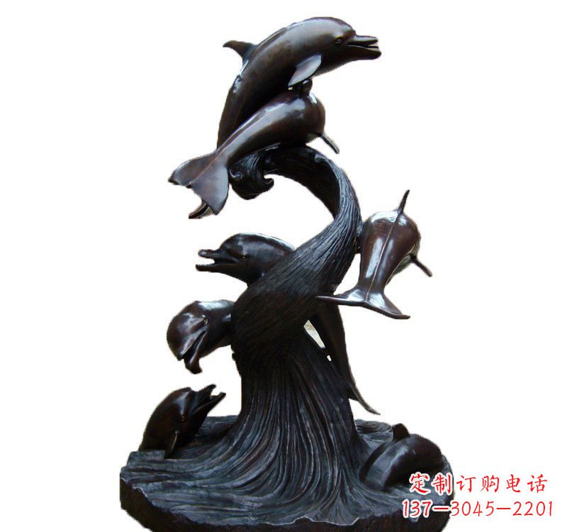 黄冈公园海豚喷泉铜雕
