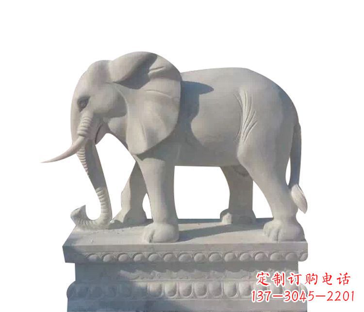 黄冈优质汉白玉大象动物石雕