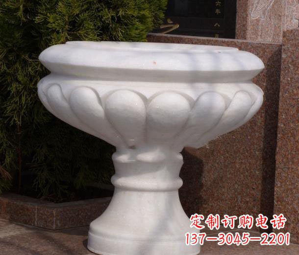 黄冈中领雕塑——汉白玉花盆石雕