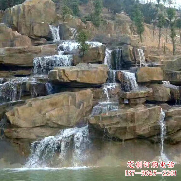 黄冈中领雕塑公园假山流水景观雕塑