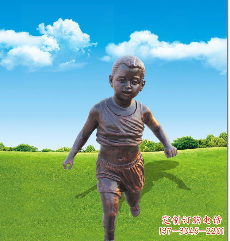 黄冈优雅玻璃钢仿铜儿童雕塑