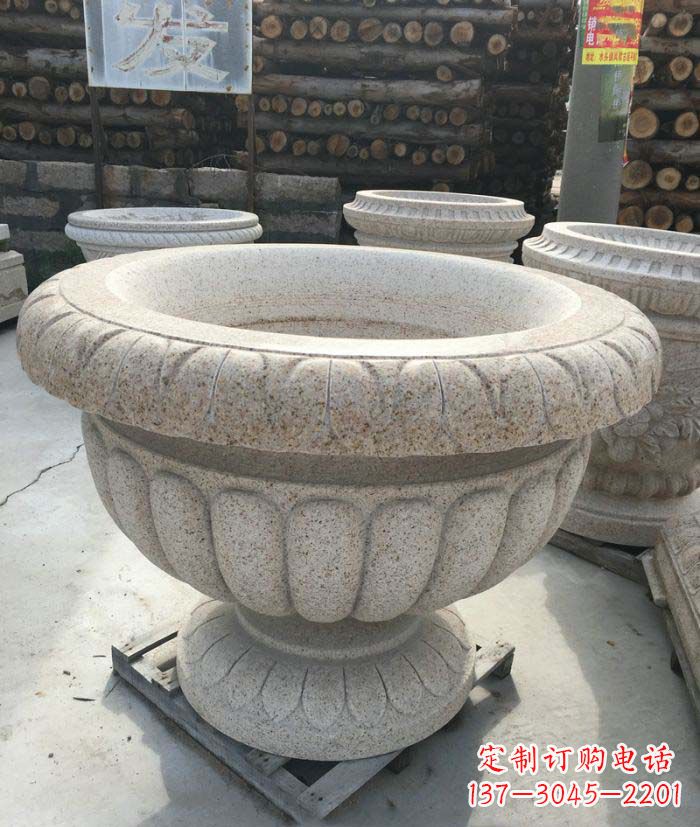 黄冈高质量大理石花盆石雕