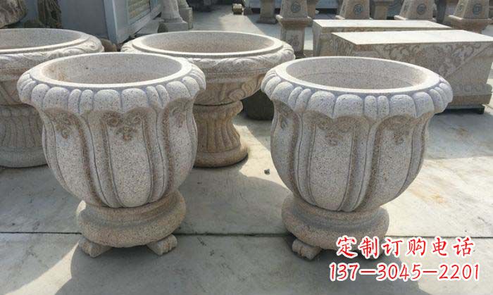 黄冈优雅大理石花盆雕塑