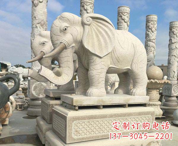 黄冈大理石招财大象雕塑