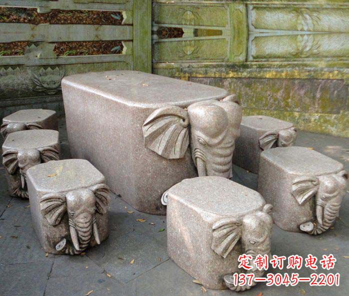 黄冈精美小象大理石雕塑