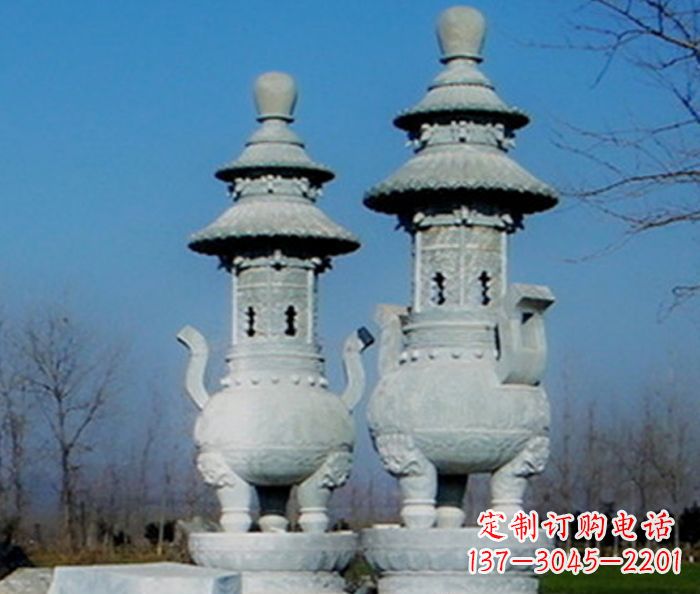 黄冈公园景观仿古石雕香炉