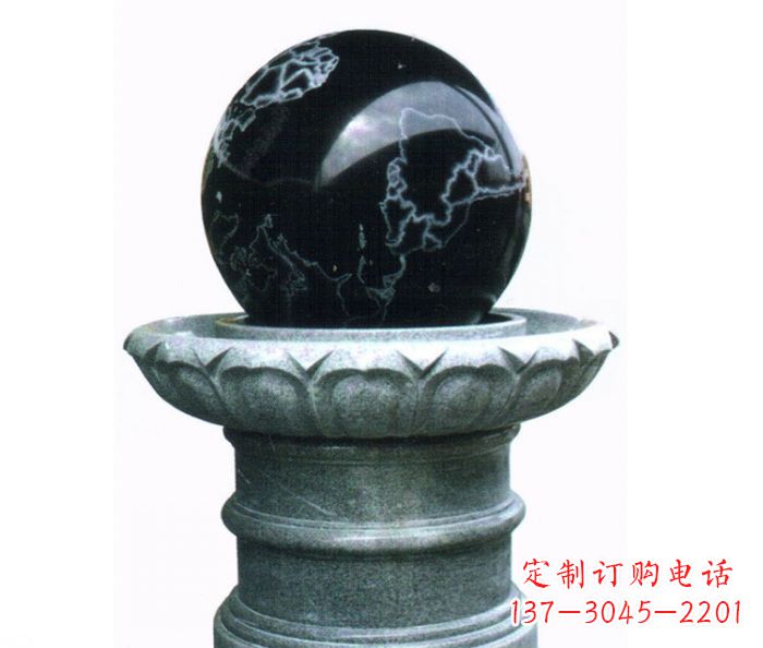 黄冈公园景观风水球喷泉石雕 (3)