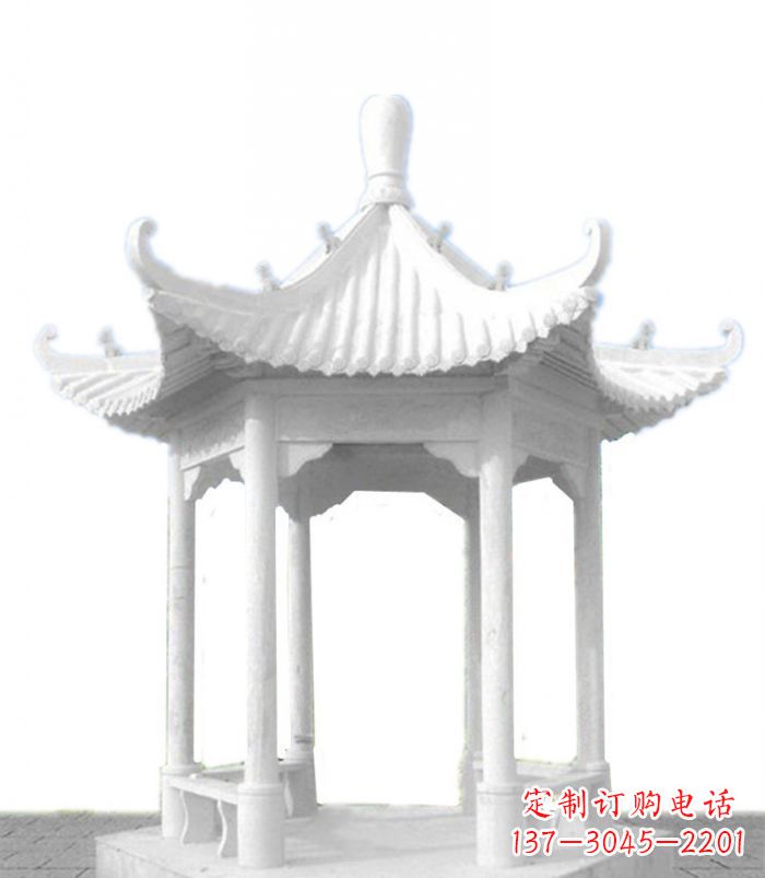 黄冈汉白玉石凉亭雕塑