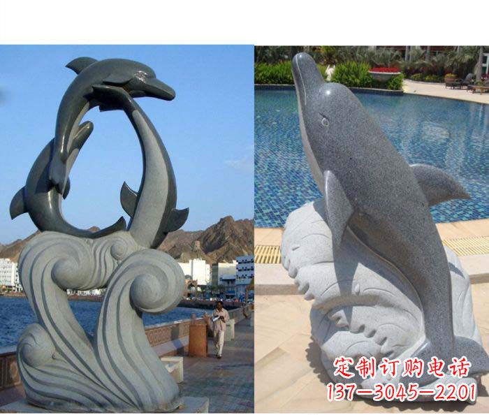 黄冈艺术精细 海豚雕塑