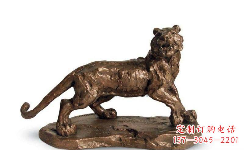 黄冈公园老虎动物铜雕